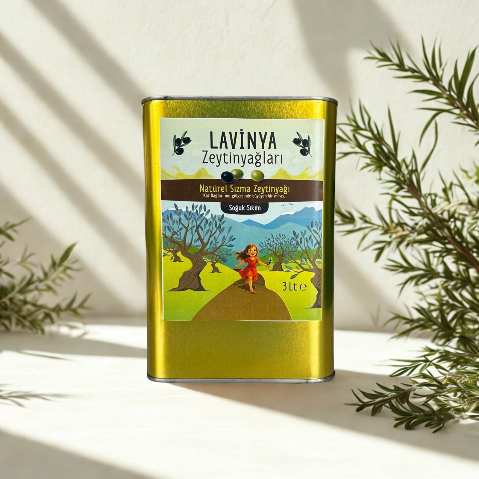 Natürel Sızma Zeytinyağı  3 Litre - Analizli Yüksek Polifenollü 0,3 Asit - Yeni Hasat